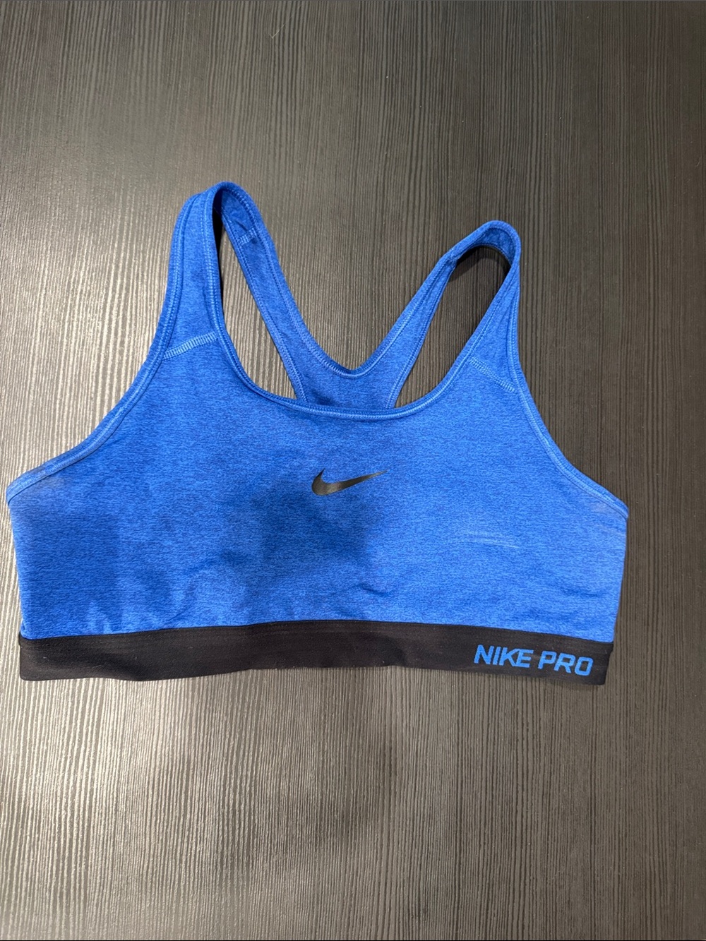 Nike Pro Blue Sports Bra with Black Band